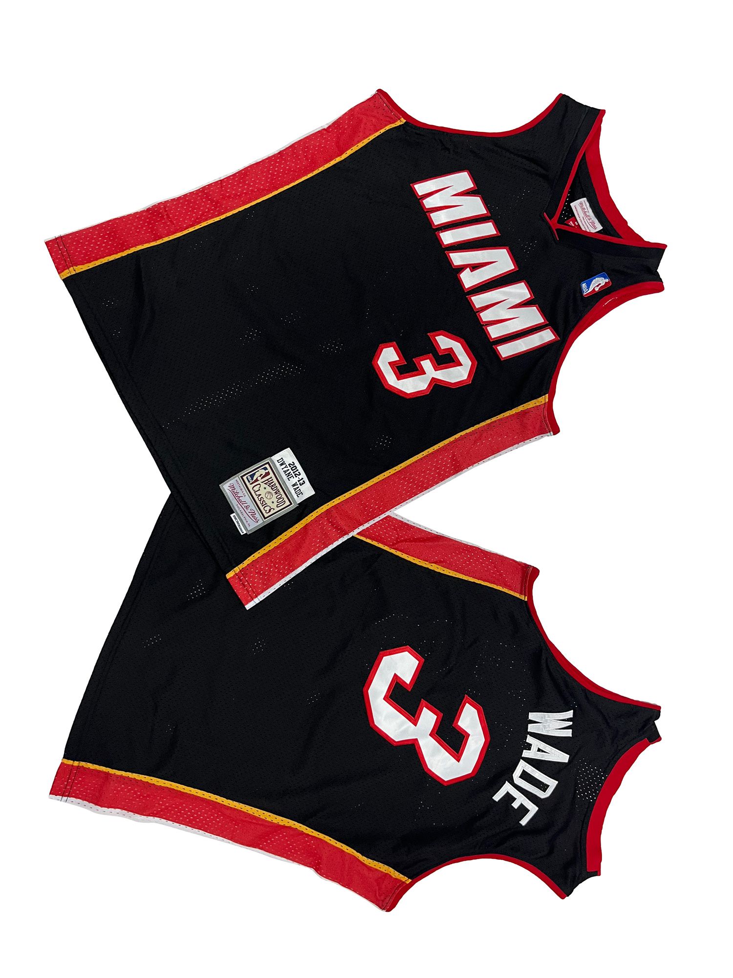 Men Miami Heat #3 Wade Black Throwback NBA Jersey